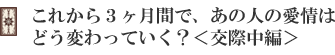 これから3ヶ月間で、あの人の愛情はどう変わっていく?<交際中編>