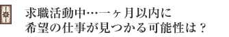 求職活動中…一ヶ月以内に希望の仕事が見つかる可能性は?
