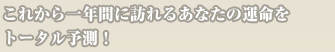 これから一年間に訪れるあなたの運命をトータル予測!
